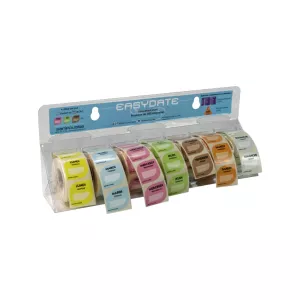 Etiquettes 7 jours. Lundi au Dimanche. 7 rlx de 500 étiquettes en distributeur. (3500 étiquettes)